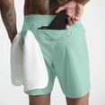 thumbnail image 3 of RYRJJ Men's Running Shorts with Zipper Pockets Lightweight Quick Dry Gym Workout Athletic Shorts for Men(Green,XL), 3 of 8