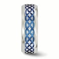 thumbnail image 3 of Edward Mirell Titanium Blue Anodized Brushed & Polished 8mm Band EMR109, 3 of 7