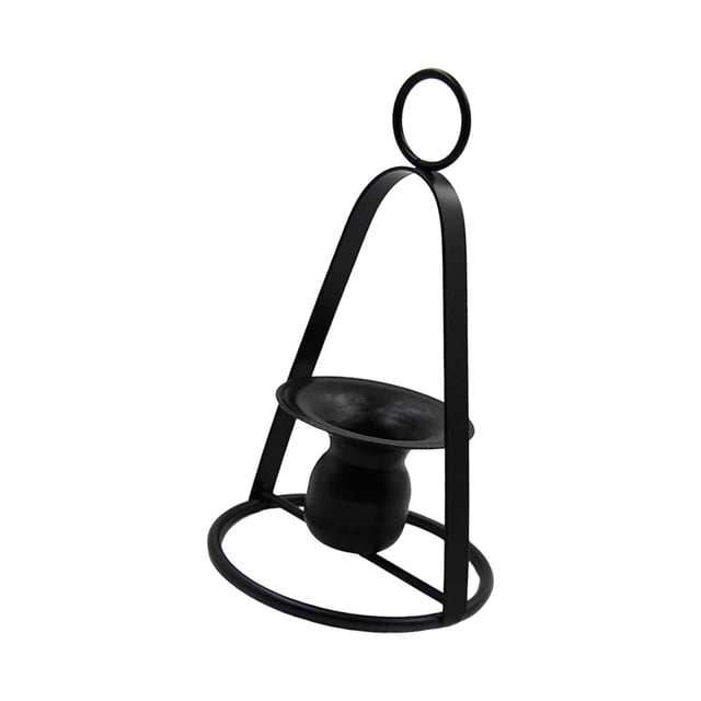 Candelabro portátil de hierro forjado de estilo europeo, sencillo, para mesa de comedor, sala de estar, hogar, bodas, ambiente romántico. Negro