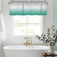 thumbnail image 2 of Ombre Valance for Windows,Green Gray Rod Pocket Window Treatments 1 Panel Short Curtains for Kitchen Bathroom Bedroom,54 x 18 Inch, 2 of 6