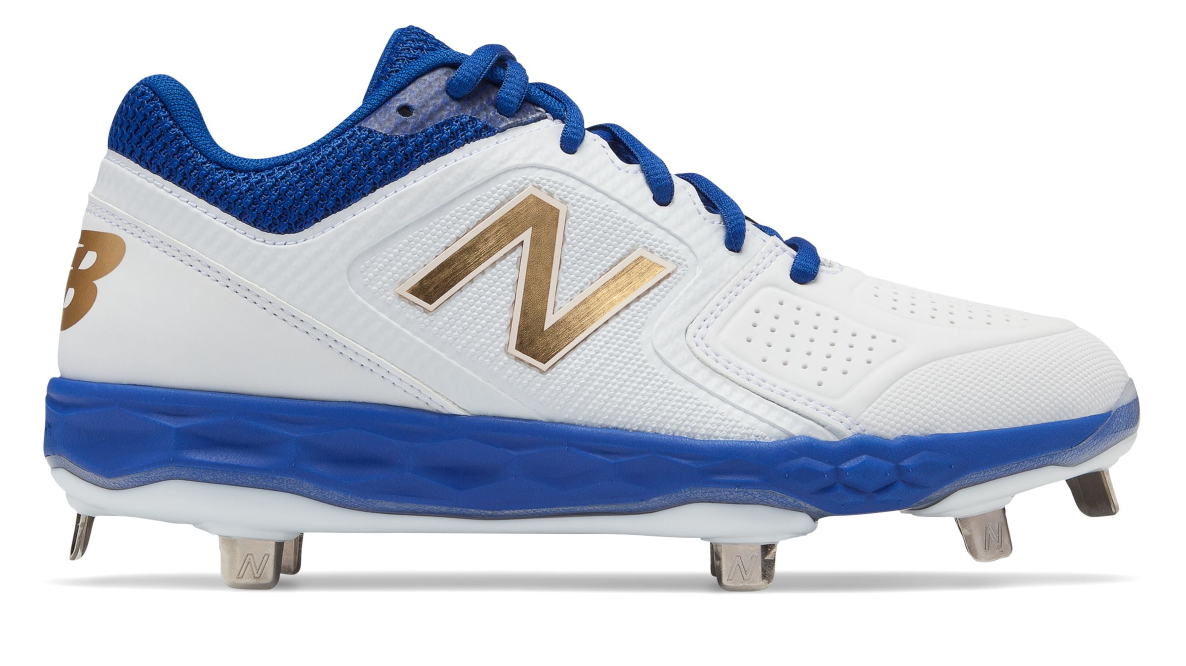 Blue and white softball cleats Clearance