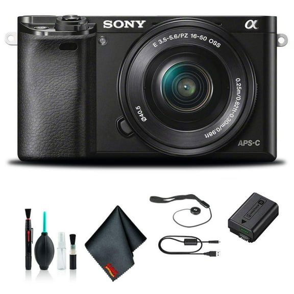 Sony Alpha a6000 Mirrorless Camera with 16-50mm and 55-210mm Lenses ILCE6000Y/B Starter Kit(International Model)