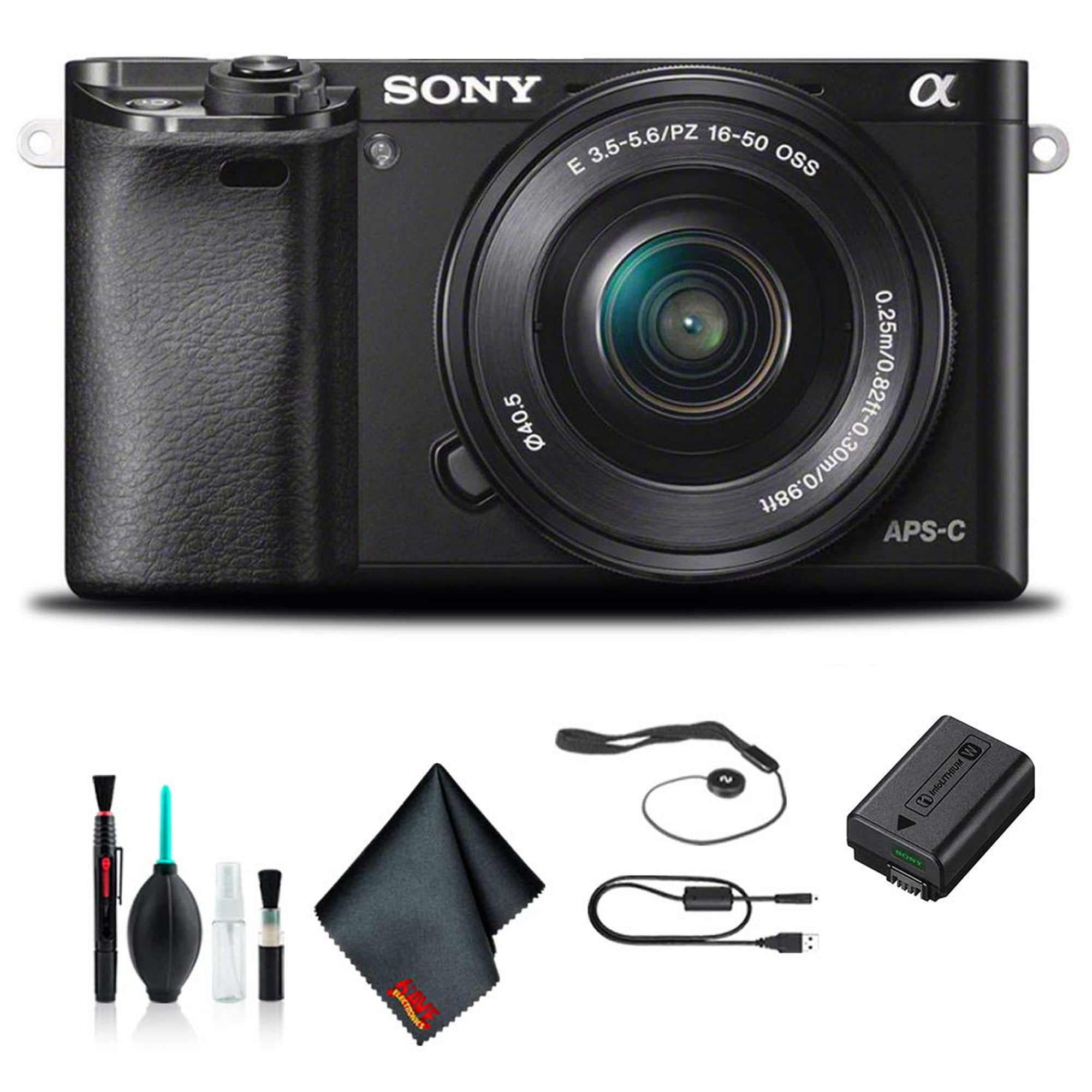 Sony Alpha a6000 Mirrorless Camera with 16-50mm and 55-210mm Lenses ILCE6000Y/B Starter Kit(International Model)