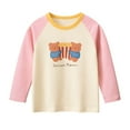 thumbnail image 2 of NAISIBABY Girls Long Sleeve T-Shirt 6 T, Crewneck Cotton Fashion Graphic Casual Raglan Tee Pink(2-10T), 2 of 6
