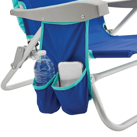 Mainstays Reclining Blue Beach & Event Backpack Chair