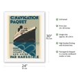 thumbnail image 2 of Morocco Senegal Levant and Black Sea By Marseilles - Compagnie de Navigation Paquet - Vintage Ocean Liner Travel Poster by Max Ponty c.1930s - Fine Art Rolled Canvas Print 20in x 26in, 2 of 4