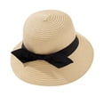 thumbnail image 3 of Shadoumai Straw Bucket Hat Women Beach Hat Handmade Natural Raffia Woven Flat Sun Hats Men Travel Cap, 3 of 7