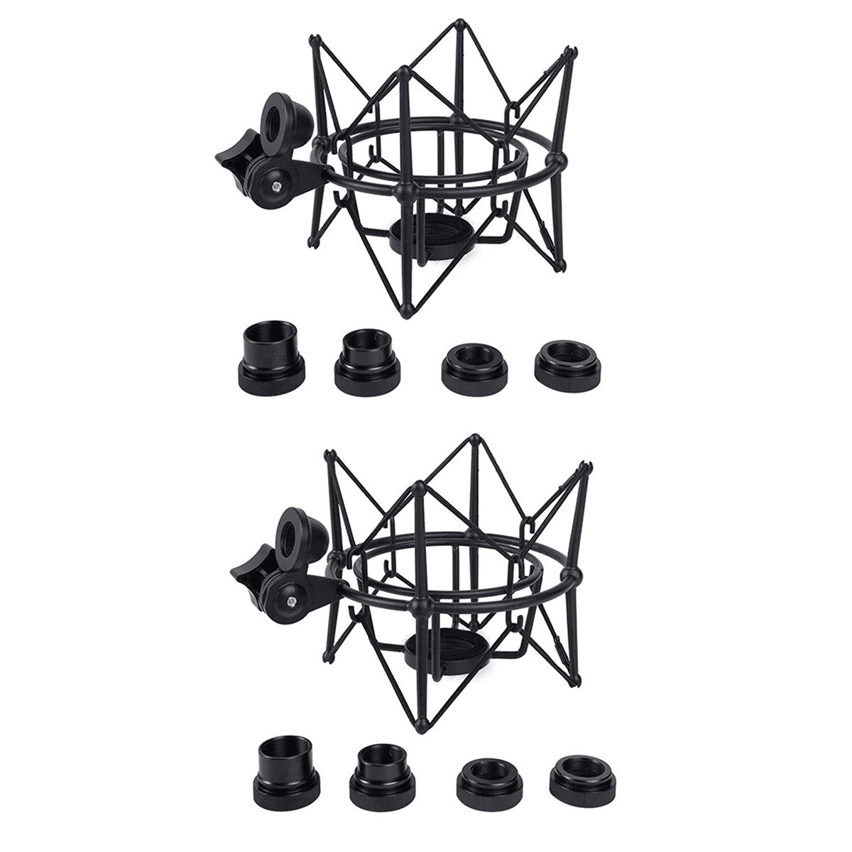 2X Microphone Shock Mount Adjustable Mount Recording Mic Stand Metal Bracket Pod Microphone