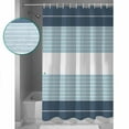 thumbnail image 3 of 60x72 Inch Shower Curtains for Bathroom Haze Blue Aqua Stripe Fabric Bath Curtain Decor Modern Art Horizontal Striped Waterproof Restroom Curtains Shower Set Accessories with 12 Hooks 60 Inch, 3 of 6