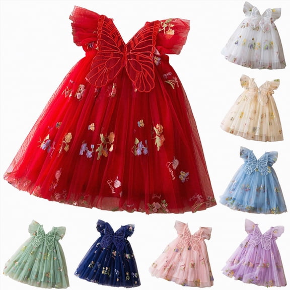 vigerkar Baby Girl Tulle Dress Casual Flower Embroidery Toddler Dresses (Purple, 18-24 Months)