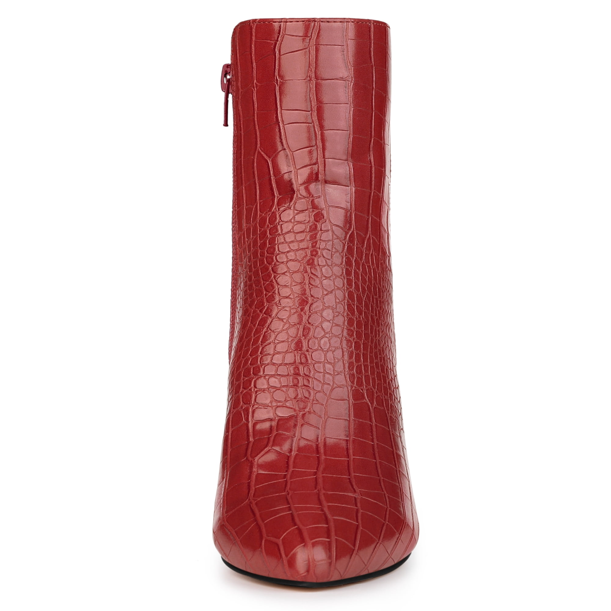 DARING DIVA Women's Pointy Toe Block High Heels Ankle Boots Red 11