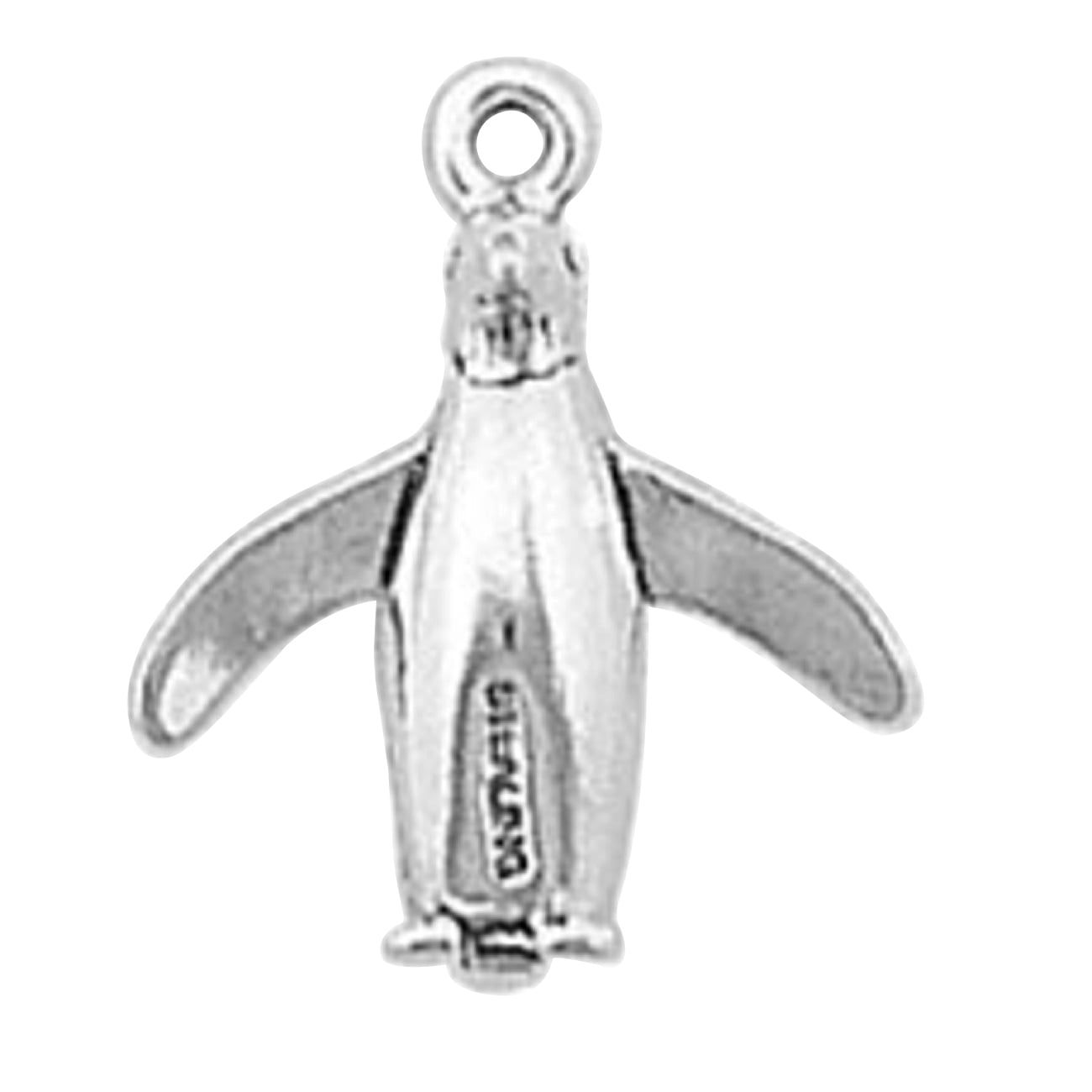 Sterling Silver 3D Standing Penguin Bird Dangle Charm Bead For Bead Charm Bracelet