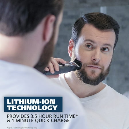 Wahl Lithium Ion All-in-One Beard Trimmer for men - Black/ Silver Model 9888-600