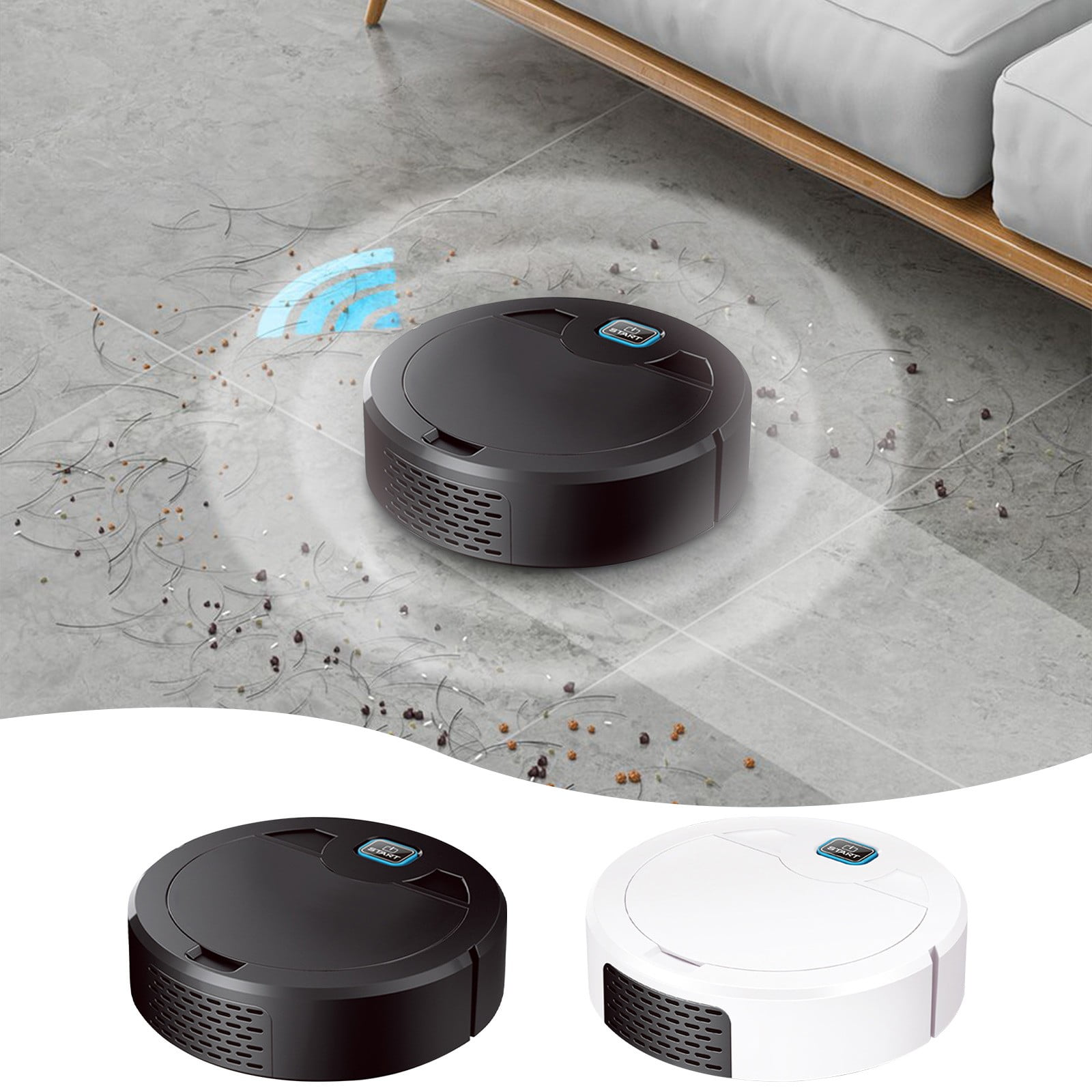 Robot Vacuum And Mop Combo, 3 In 1 Robotic Vacuum Cleaner With Watertank/Dustbin/Brush, Blocked By Hair, Ideal For Hard Floor/Pet