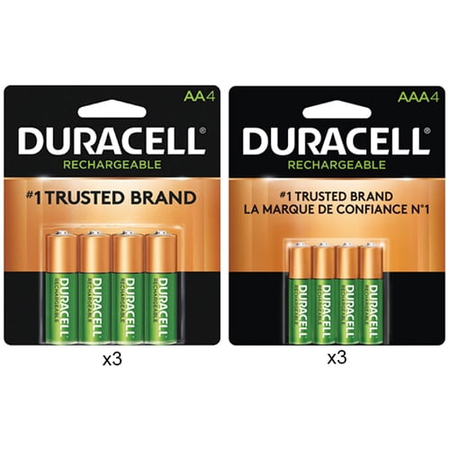 12 AA (2500 mAh) + 12 AAA (900 mAh) Duracell Rechargeable Battery Combo