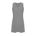 thumbnail image 6 of Rciityk Summer Dresses for Women Casual Loose V Neck Sleeveless Sied Split Mini Dress Beach Vacation Solid Color Sundress, Gray L, 6 of 6