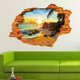 thumbnail image 3 of 1 Uds. Etiqueta de pared estereoscópica 3d de moda de sol de playa con impresión estereoscópica súper fuerte 60cm * 90cm, 3 of 5