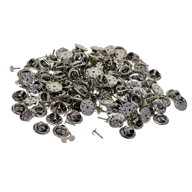 Abbracc 100 Pairs Brass Butterfly Clutch Tie Tacks Pin Back Replacement with 8mm Length