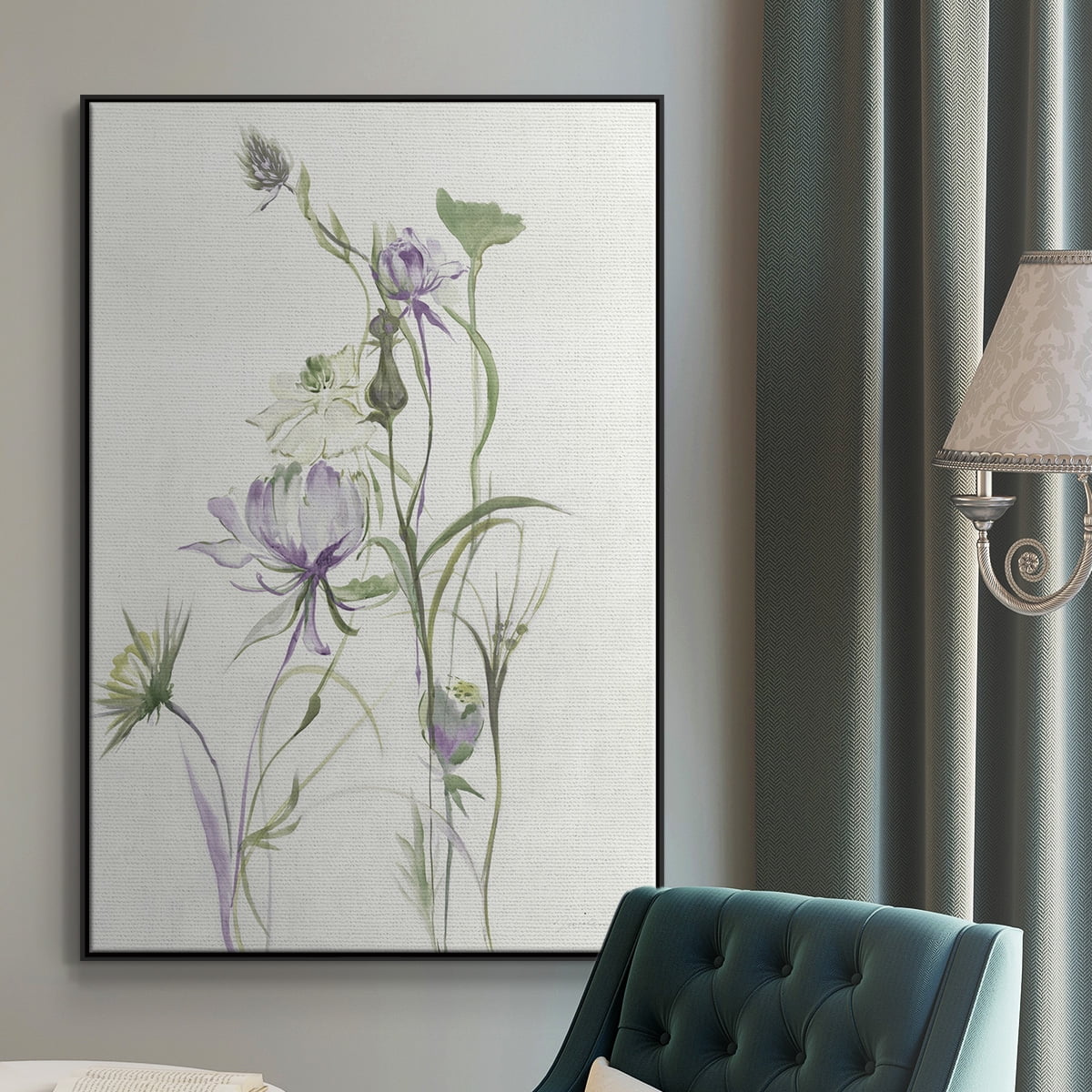 Late Summer Wildflowers II V30 Framed Premium Gallery Wrapped Canvas - Ready to Hang