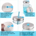 thumbnail image 4 of Uxcell 2 Pcs Stainless Steel Wide Mouth Jar Lids with Straw Hole for Mason Bottle Jar Caps Blue, 4 of 7
