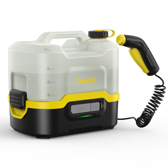 Rociador eléctrico inalámbrico portátil Fanttik NB8 Nano con tanque de 2.1 galones, cabezal retráctil, batería de litio de 2600 mAh, IPX5, 72-98 PSI, hidrolavadora portátil para jardín, ducha de campi