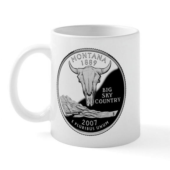 CafePress - Montana State Quarter Mug - 11 oz Ceramic Mug - Novelty Coffee Tea Cup