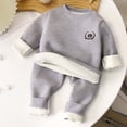 thumbnail image 2 of Posijego Toddler Boys Girls Winter Thermal Outfits Fleece Lined Long Sleeve Sweatshirts and Joggers 2 Piece Sets, 2 of 6