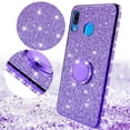 thumbnail image 2 of Compatible for Samsung Galaxy A20 Case, Galaxy A30 Case, SOGA Glitter Diamond Rhinestone TPU Phone Cover with Ring Stand and Lanyard Girls Women Cover (Purple), 2 of 5