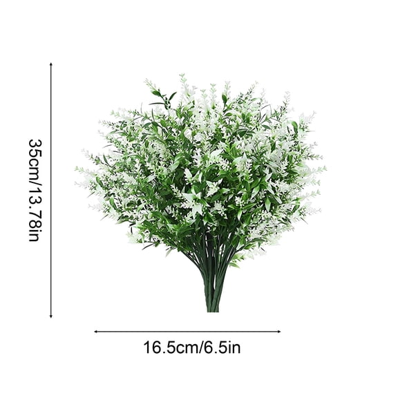 QuanTara 8 Bundles Artificial Hanging Plants, 13.78in Realistic Fake Flowers for Outdoor Garden, Porch, Wedding, Patio Decor, Sunproof Plastic Greenery