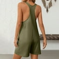 thumbnail image 6 of Lenpel Women's Casual Rompers Summer Sleeveless Scoop Neck Racer Back Strap Jumpsuits Trendy Short Overalls with Pockets, 6 of 7