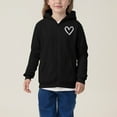 thumbnail image 5 of Trupants Girls Zip-Up Hoodie - 100% Polyester Soft Durable Hand-Drawn Heart Print Black Hooded Sweatshirt for Kids 4-12 Years,Size 11-12T, 5 of 8