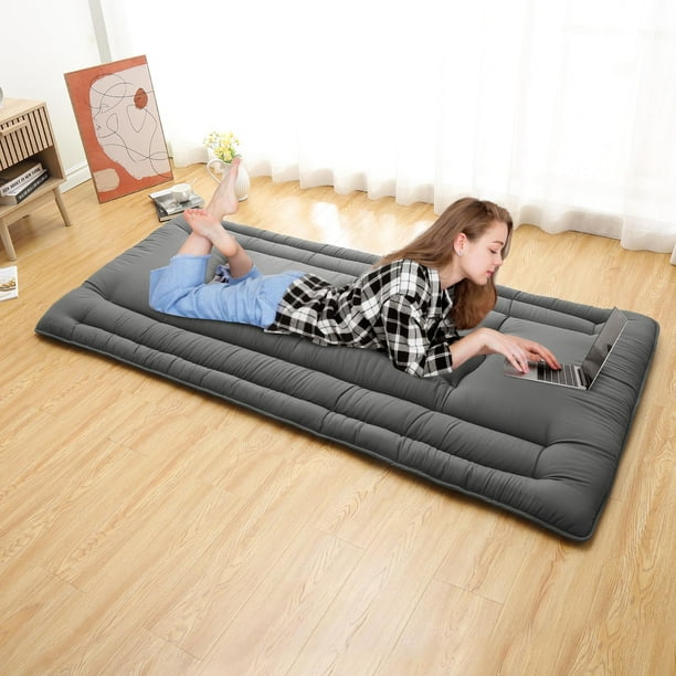Yeshouse colchón futón plegable para dormir, tatami estilo japonés para adultos, cama enrollable de suelo ideal para dormitorio, caravanas, viajes y camping, cómodo y fácil de guardar