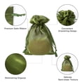 thumbnail image 2 of Bolsas de Regalo QIANF de Organza 20 piezas 10x15 cm Verde, 2 of 7