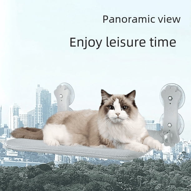 Hamaca para gatos plegable para colgar con ventosa fuerte, cojín desmontable y lavable, hamaca para ventana y balcón