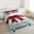 thumbnail image 3 of Manfei Princess Bowknot Bedding Comforter Set for Child, Xmas Snowflake Print Twin Comforter Sets, Happy New Year Reversible Bedding Set, Lightweight Room Decor, 2-Piece, 3 of 8