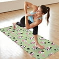 thumbnail image 6 of Green Cow Heart Pattern Hot Yoga Mat Towel Non Slip for Hot Yoga - Quick-Drying Yoga Mat Cover with 4 Corner Pockets with Travel Bag - Hot Yoga Towel Non Slip Grip Moisture Wicking Sweat 70"x26", 6 of 6