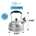 Mainstays 1.8Liter Whistle Tea Kettle Stainless Steel Silver