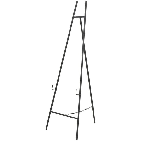 DecMode 20" x 56" Black Metal Tall Adjustable Floor 3 Tier Easel, 1-Piece