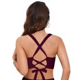 thumbnail image 5 of Linfrsh Bathing Suit Tops for Women Black Push Up Bikini Top Swim Tops Women Top Only Bra Padded Swimsuit 2025 Z02-Wine,XL, 5 of 8