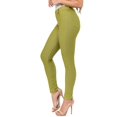 thumbnail image 2 of Women's Stretchy Slim Jeggings with 5 Pockets Cotton Blend, Olive Medium, 2 of 3