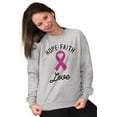 thumbnail image 4 of Hope Faith love Breast Cancer Ribbon Women Crewneck Sweatshirt Brisco Brands M, 4 of 6