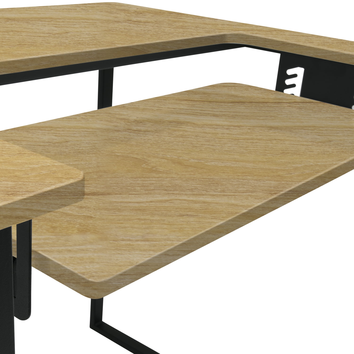 Sew Ready Dart Sewing Machine Table with Folding Top and Adjustable Platform, Black/ Ashwood