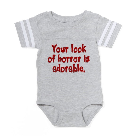 CafePress - Look Of Horror_Red - Cute Infant Baby Football Bodysuit