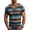 Blue, variant on Mens T-Shirts Summer Lightweight Breathable Short Sleeve V Neck Loose Fit Casual Striped Shirt Streetwear