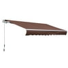 MIXFEER Outside Residential Pop-Out Polyester Awning w/ & Rain Protection Brown