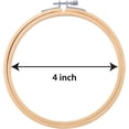 thumbnail image 4 of Better Crafts 3 Pieces 4 Inch Wooden Embroidery Hoops Bamboo Circle Cross Stitch Hoop for Embroidery & Art Craft Handy Sewing, 4 of 4