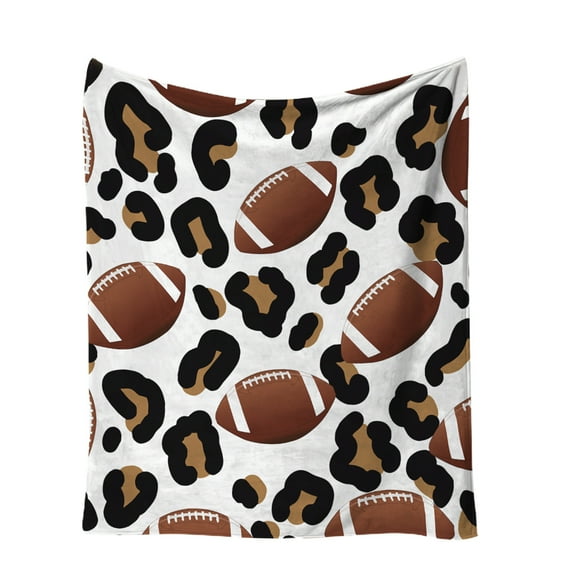 TopLLC Fleece Blankets Flannel Throw Microfiber Blankets For Couch Or Bed Super Cozy Soft Warm Fuzzy Blanket With Football Pattern on Clearance