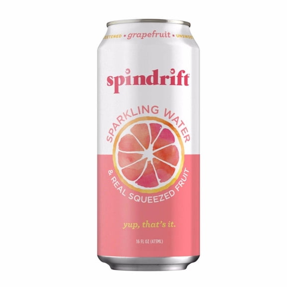 Spindrift Grapefruit Sparkling Water 16 oz Cans (Pack of 12)