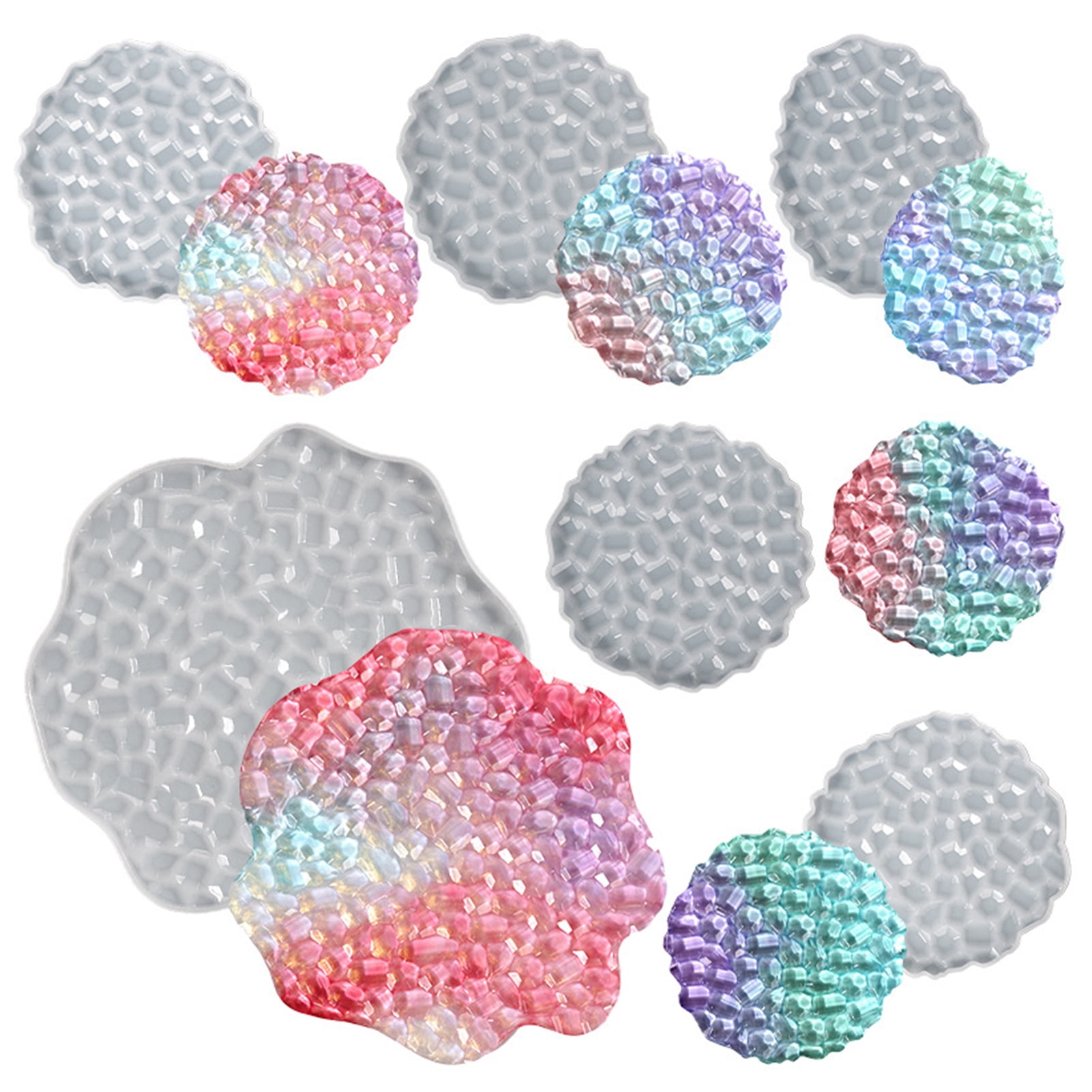 Flexible and HeatResistant Coaster Mold for Quick and Easy DIY Rhinestone Textured Cup Mats