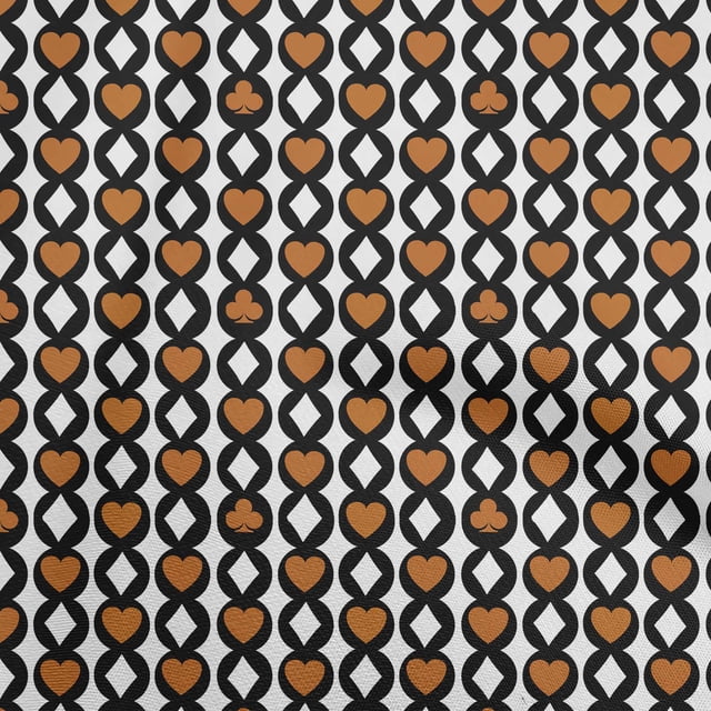 oneOone Polyester Spandex Brown Fabric Poker Card Craft Projects Decor Fabric Printed By The Yard 56 Inch Wide